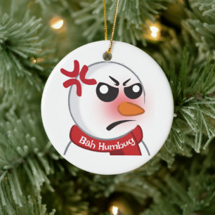 Bah Humbug Snowman Keramik Ornament