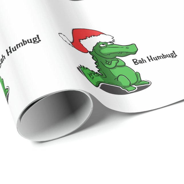 Bah Humbug! Spaß, Alligator mit Geschenkpapier (Rolleneckpunkt)