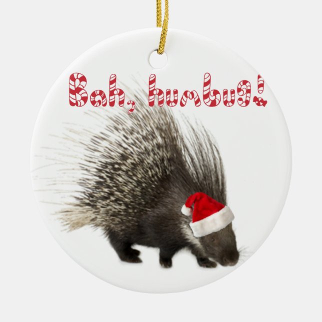 Bah, Humbug! Stachelschweinverzierung Keramikornament (Vorne)