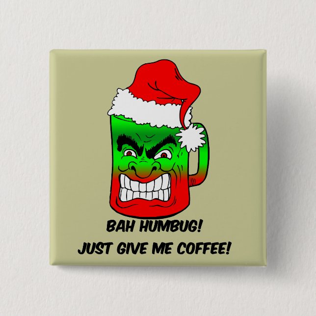 bah Humbug Weihnachten Button (Vorderseite)