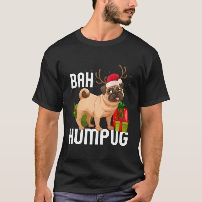 Bah Humpug Puggle Xmas Mops Baby Geschenke Haustie T-Shirt (Vorderseite)