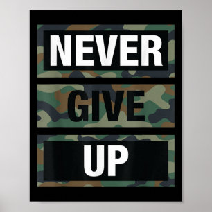 Bahaas T-Shirt nicht aufgeben Illustration Quotes Poster