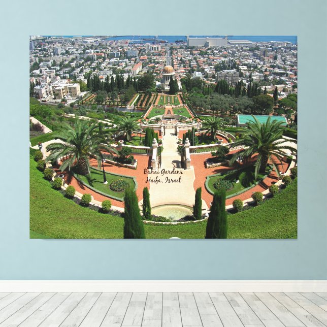 Bahai Gardens in Haifa, Israel Leinwanddruck (Insitu (Holzboden))