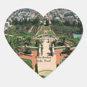 Bahai-Gärten in Haifa, Israel Herz-Aufkleber