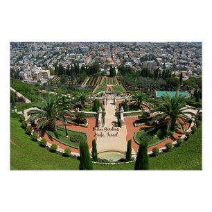 Bahai-Gärten in Haifa, Israel Poster