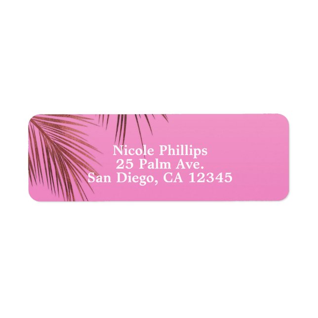 Bahama Breeze Bronze Palm Pink Rose Gold Wedding (Vorne)