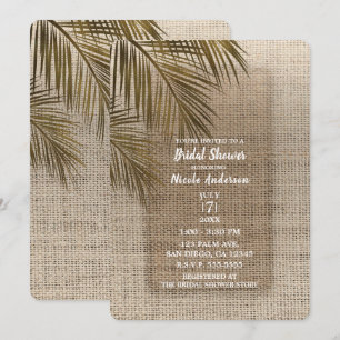 Bahama Breeze Bronze Palm Rustikal Jute Braut- Einladung