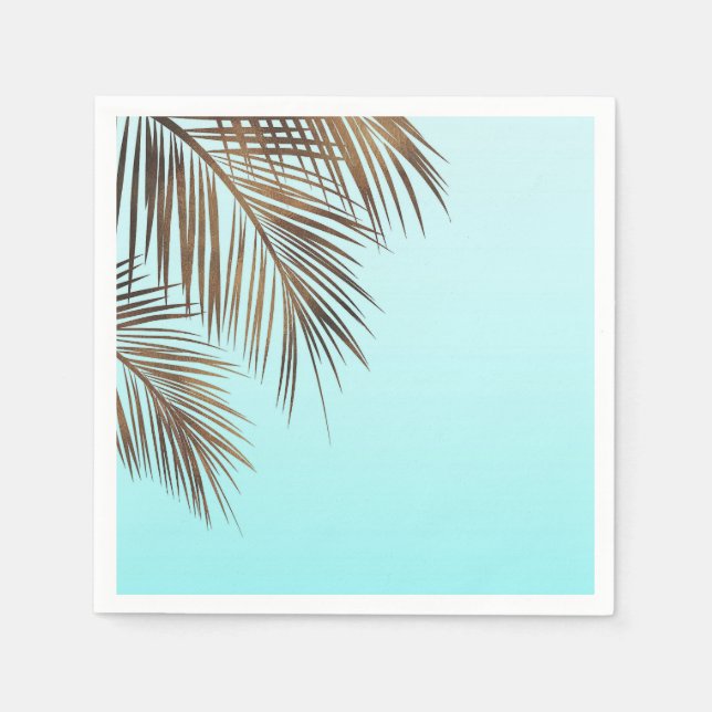 Bahama Breeze Copper Palm Aqua Sea Blue Wedding Serviette (Vorderseite)