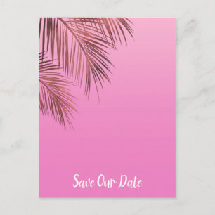 Bahama Breeze Copper Palm Pink Save the Date Ankündigungspostkarte