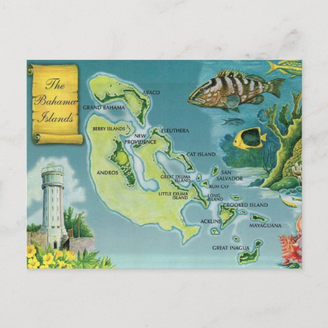 Bahama-Inseln Postkarte (Vorderseite)