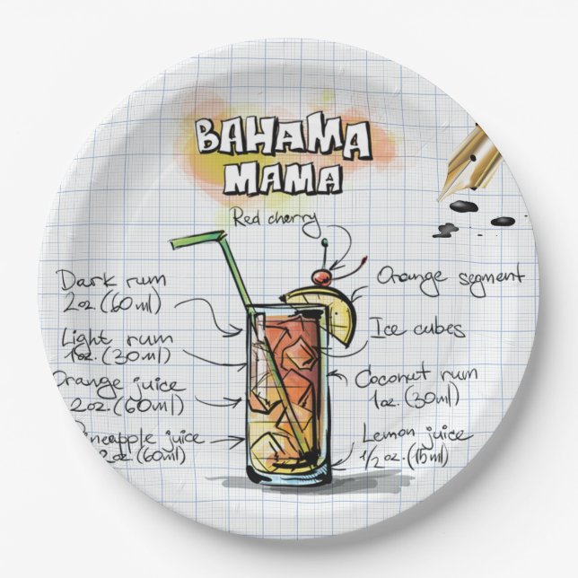 Bahama Mama Pappteller (Vorderseite)