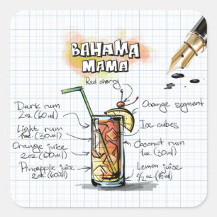 Bahama Mama Quadratischer Aufkleber
