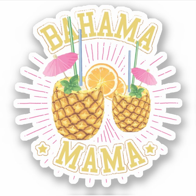 Bahama Mama Vacances Bahamas Sticker Cruise (Devant)