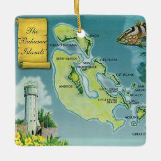 Bahama Out Islands Farbenfrohe Karte Keramik Keramikornament