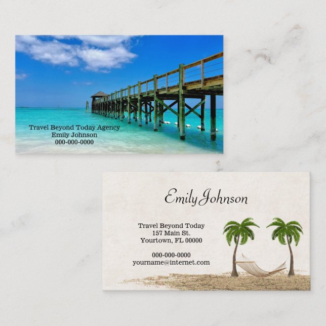 Bahama Pier Travel Agency Visitenkarte (Vorne/Hinten)