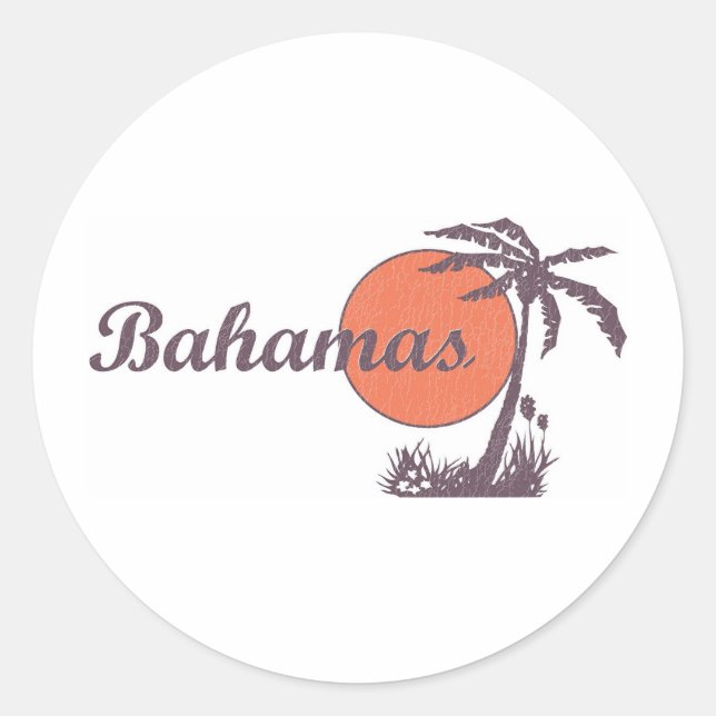 Bahama Worn Retro Runder Aufkleber (Vorderseite)