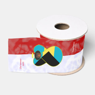 Bahamaische Flagge Engel Afrikanisch Rot Weiß Pers Ripsband
