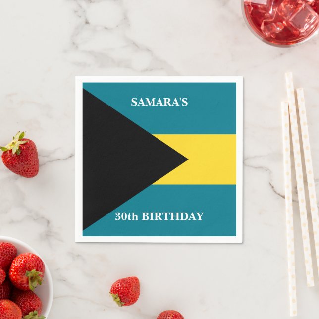 Bahamaische Flagge Geburtstagsparty Serviette (Beispiel)