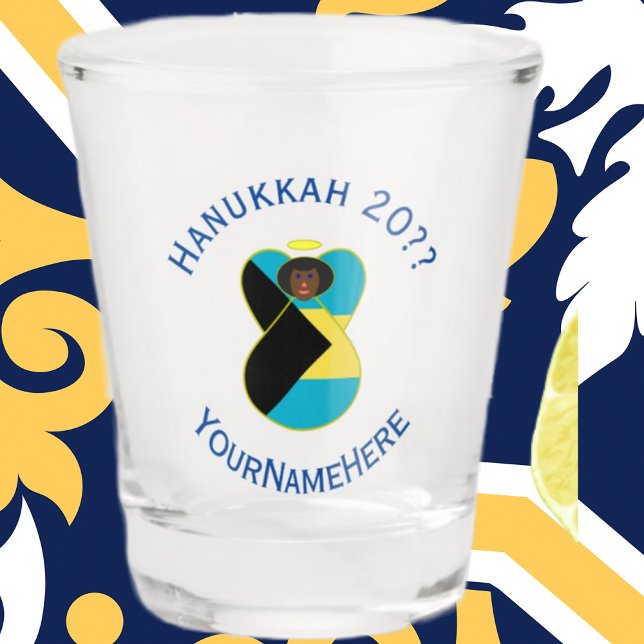 Bahaman Flag Dark Angel Hanukkah Personalisiert Schnapsglas (Von Creator hochgeladen)