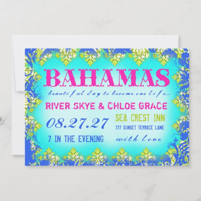 BAHAMAS 2 Zielort Einladung (Vorderseite)