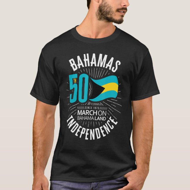 Bahamas 50. Unabhängigkeit Bahamian Flagge Nassau  T-Shirt (Vorderseite)