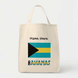 Bahamas and Bahamian Flag with Your Name Tragetasche