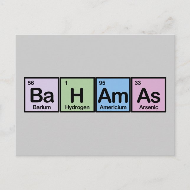 Bahamas aus Elementen Postkarte (Vorderseite)