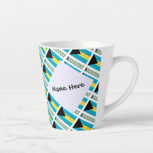 Bahamas bahamaische Flagge gekachelt Personalisier Milchtasse