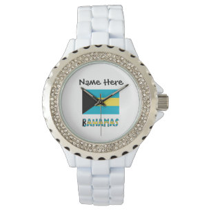 Bahamas Bahamanische Flagge Personalisiert Armbanduhr