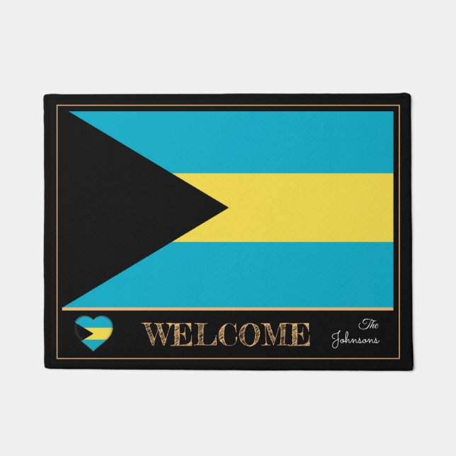 Bahamas & Bahamas Flag House Matts /Sport Willkomm Fußmatte (Vorderseite)