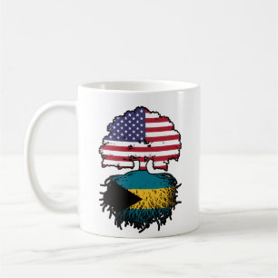 Bahamas Bahamian American USA Tree Roots Flag Kaffeetasse