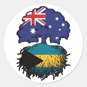 Bahamas Bahamian Australian Australia Tree Roots Runder Aufkleber