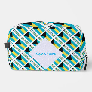 Bahamas Bahamian Flag Tiled Blue Personalization Waschbeutel