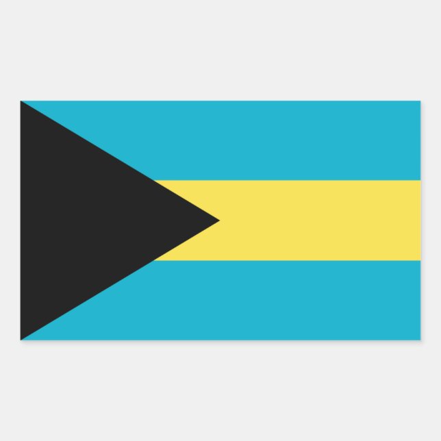 Bahamas/Bahamian-Flagge Rechteckiger Aufkleber (Vorderseite)