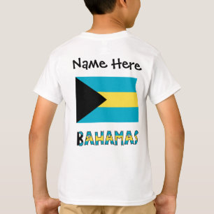 Bahamas Bahamianische Flagge Schwarz Personalisier T-Shirt