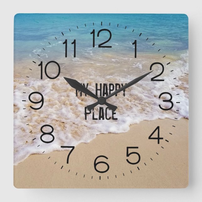 Bahamas Beach Ocean Quadratische Wanduhr (Vorderseite)