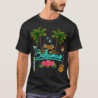 Bahamas Beach Summer Palm Surf Sun Set Palmen T-Shirt