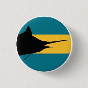 Bahamas Blaue Marlin Bahamian Nationale Tierflagge Button
