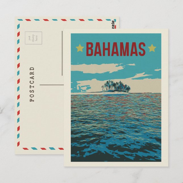 Bahamas Carribean, paysage typique Carte postale (Devant / Derrière)