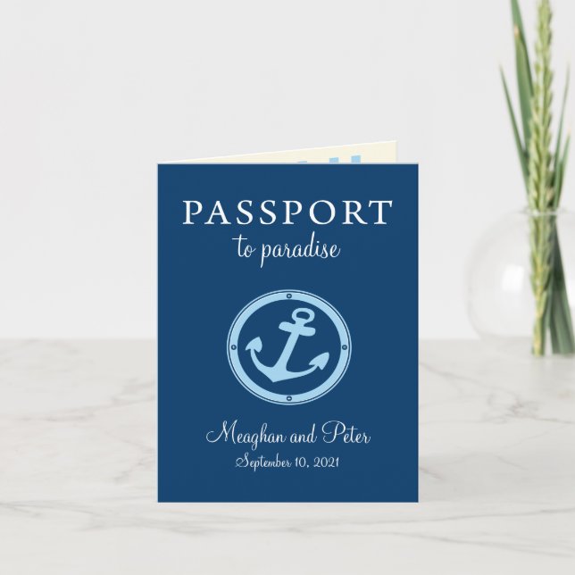 Bahamas Cruise Passport Hochzeit Einladung (Vorderseite)