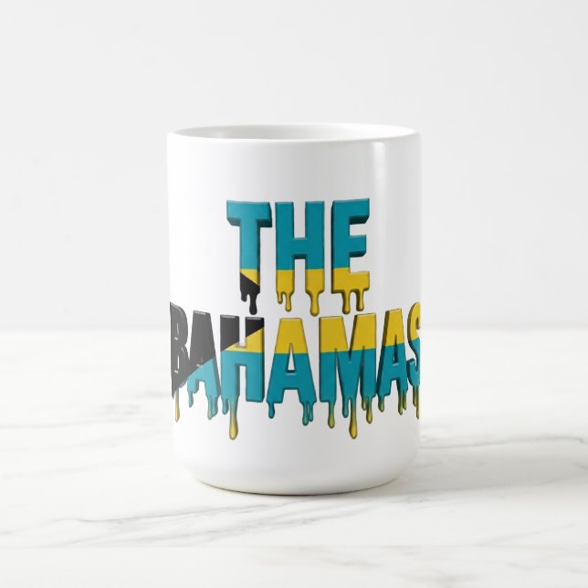Bahamas Drip Text | Karibisches Flaggen-Design | F Kaffeetasse (Mittel)