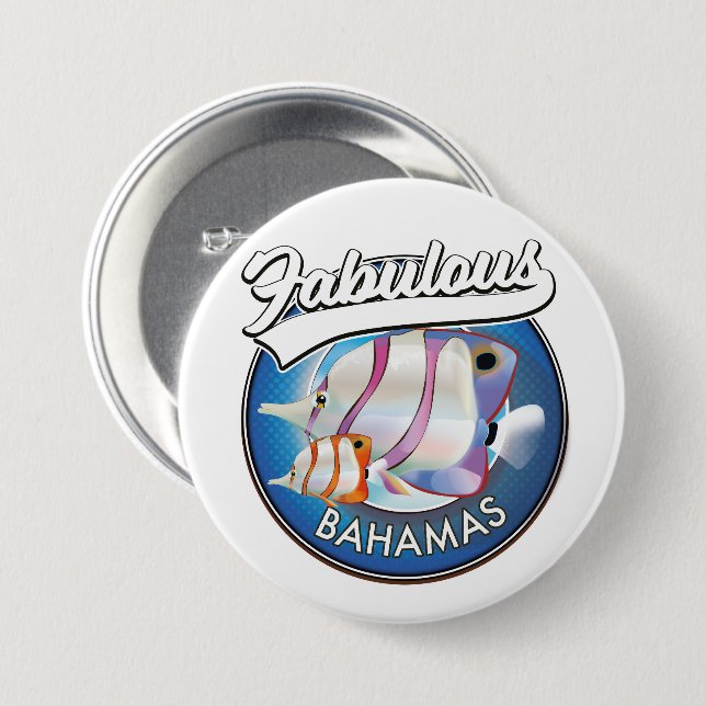 Bahamas fabelhaftes Logo Button (Vorne & Hinten)
