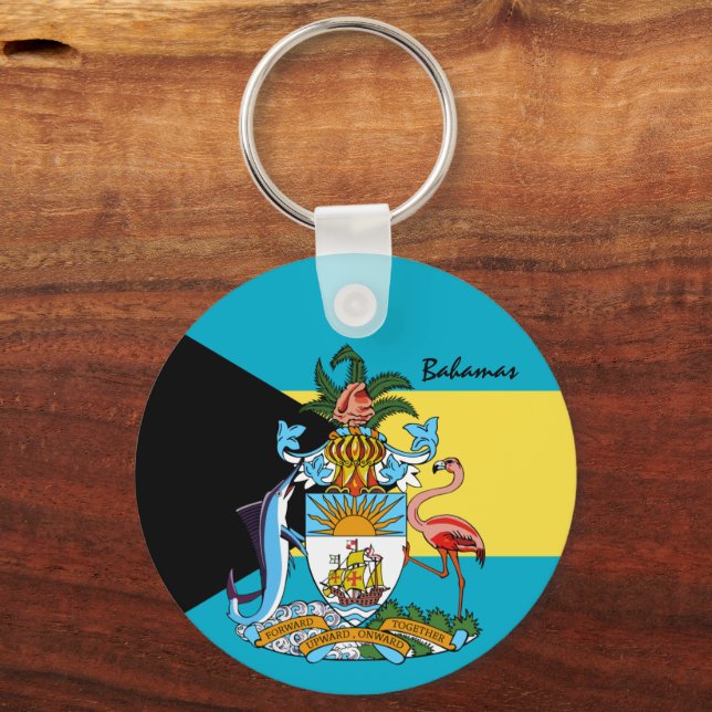 Bahamas Flag & Bahamas Urlaub, Patrioten /Sport Schlüsselanhänger (Vorderseite)