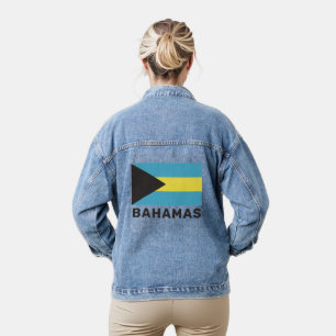 Bahamas-Flag für benutzerdefinierten Text Jeansjacke