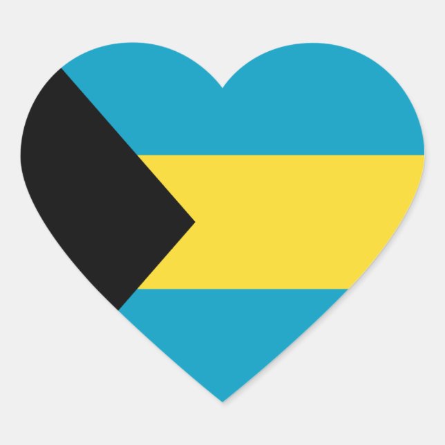 Bahamas-Flag-Heftsticker Herz-Aufkleber (Vorderseite)