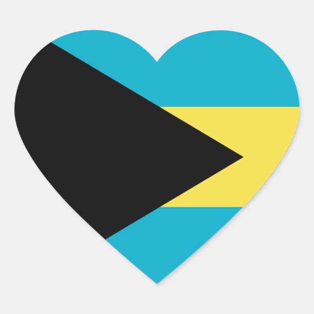 Bahamas-Flag-Heftsticker Herz-Aufkleber (Vorderseite)