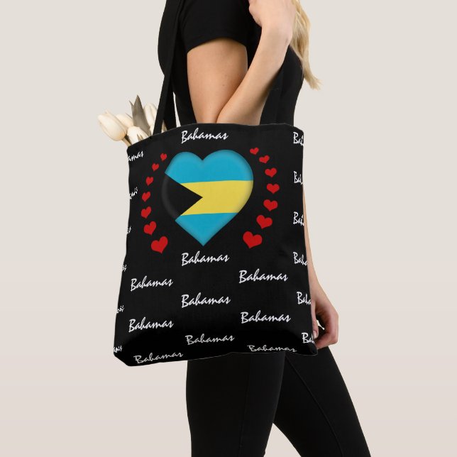 Bahamas Flag & Herz, Bahamas Flag Mode /Sport Tasche (Von Nahem)