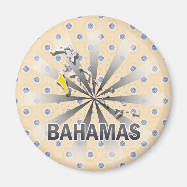 Bahamas Flag Karte 2.0 Magnet (Vorne)