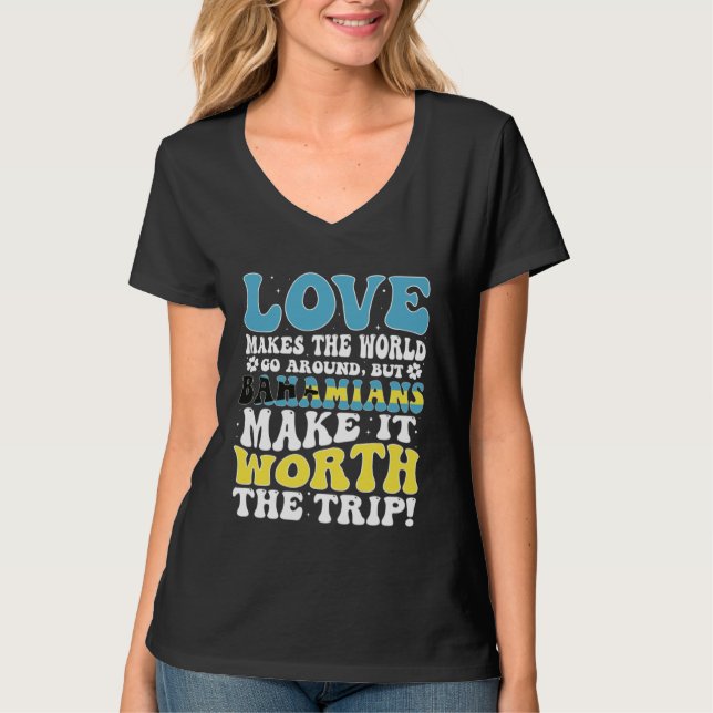 Bahamas Flag Men & Women Cute Til Bahamians T-Shirt (Vorderseite)