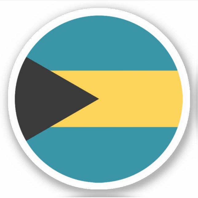 Bahamas Flag Round Sticker (Vorderseite)